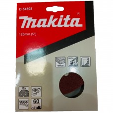 Makita D-54508 Диск шлифовальный 8 отв.коричневый D125 мм, A60, 10 шт.